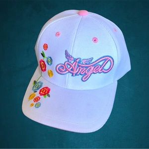 NEW Angel Design White Baseball Cap, OS
